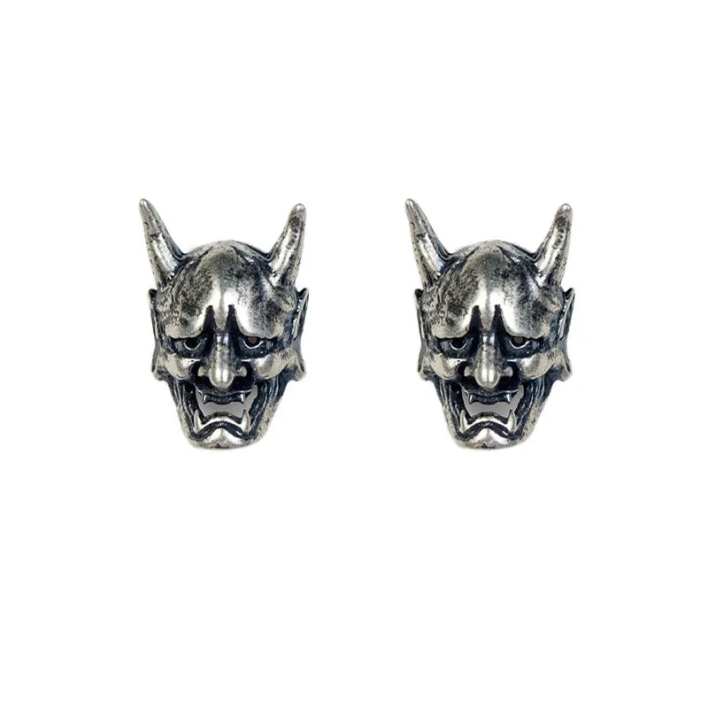 Dark Skull Stainless Steel C Shape Earring