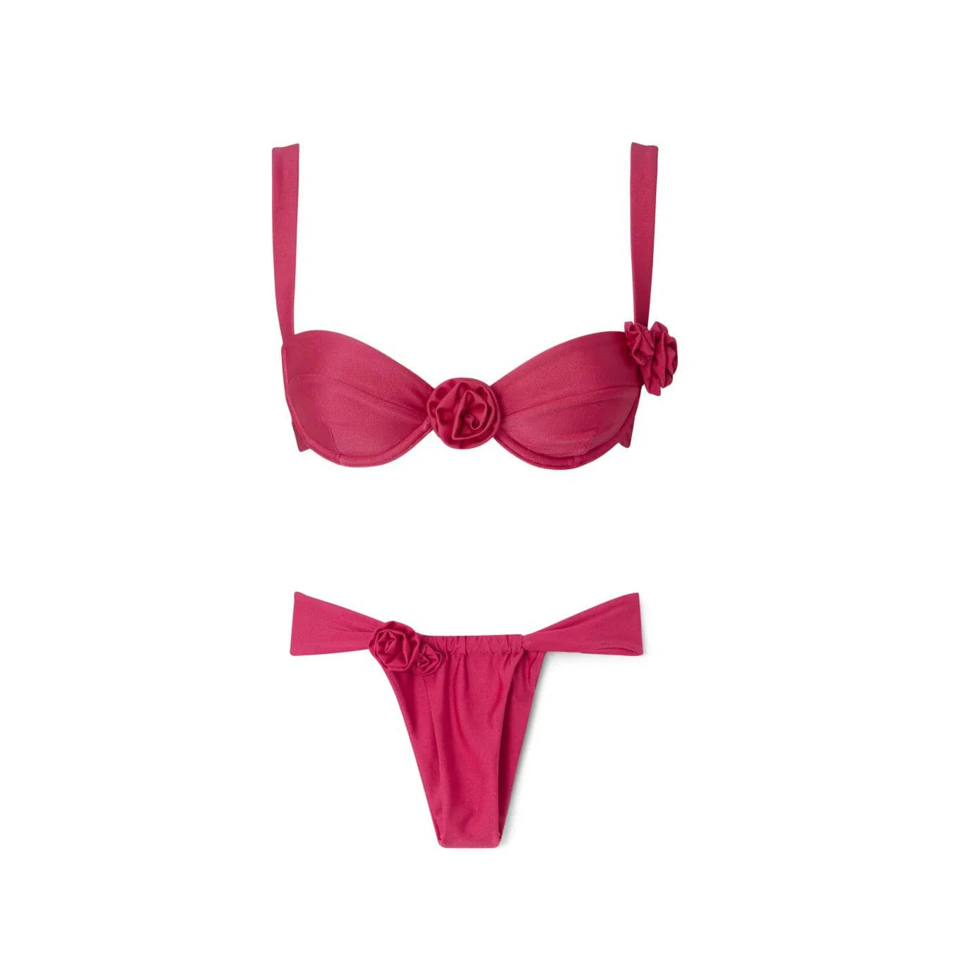 3D Floral Halter Bikini Set