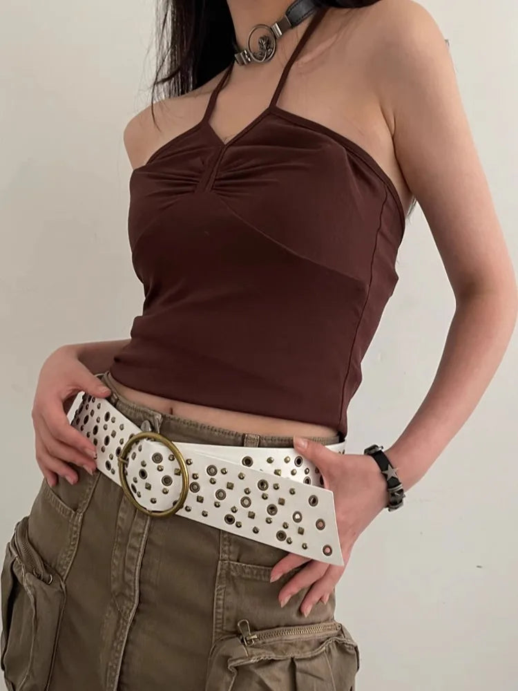 Vintage Gothic Rivet Broad Belt