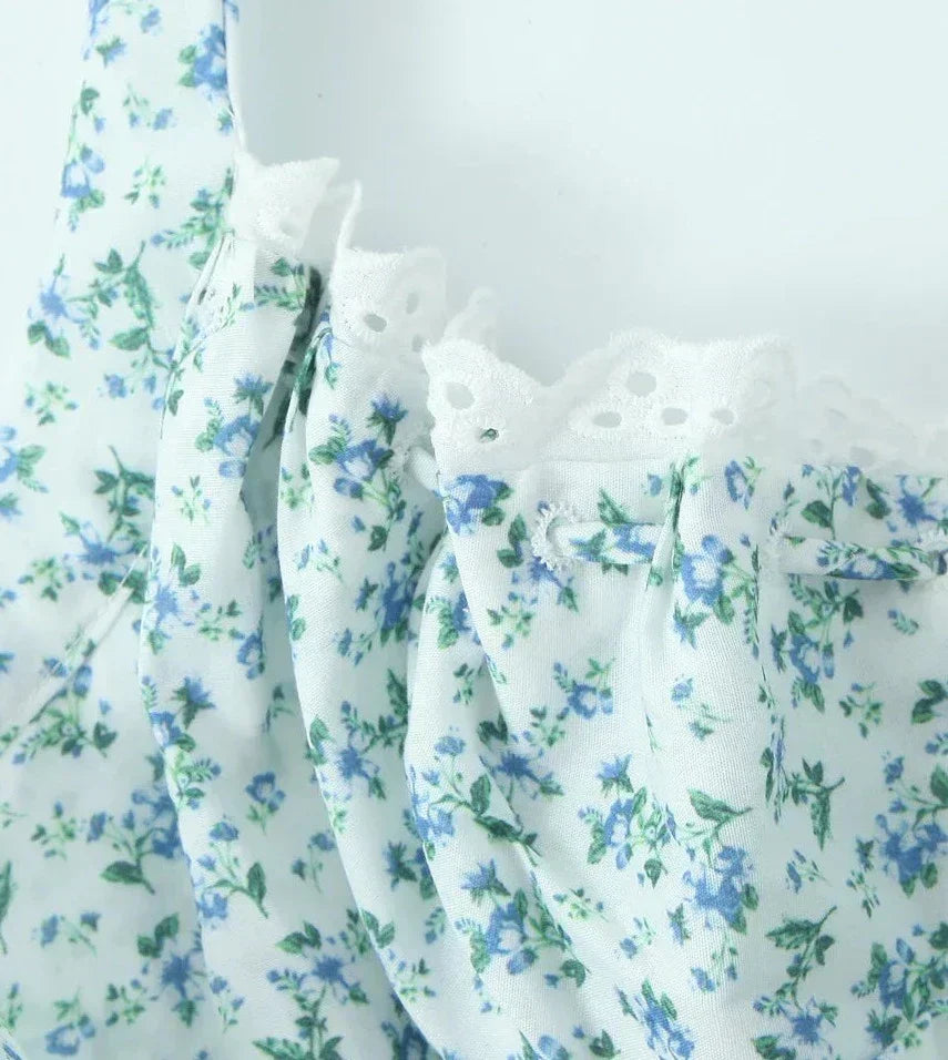Floral Halter Neck Bow Fit and Flare Midi Dress - View 7