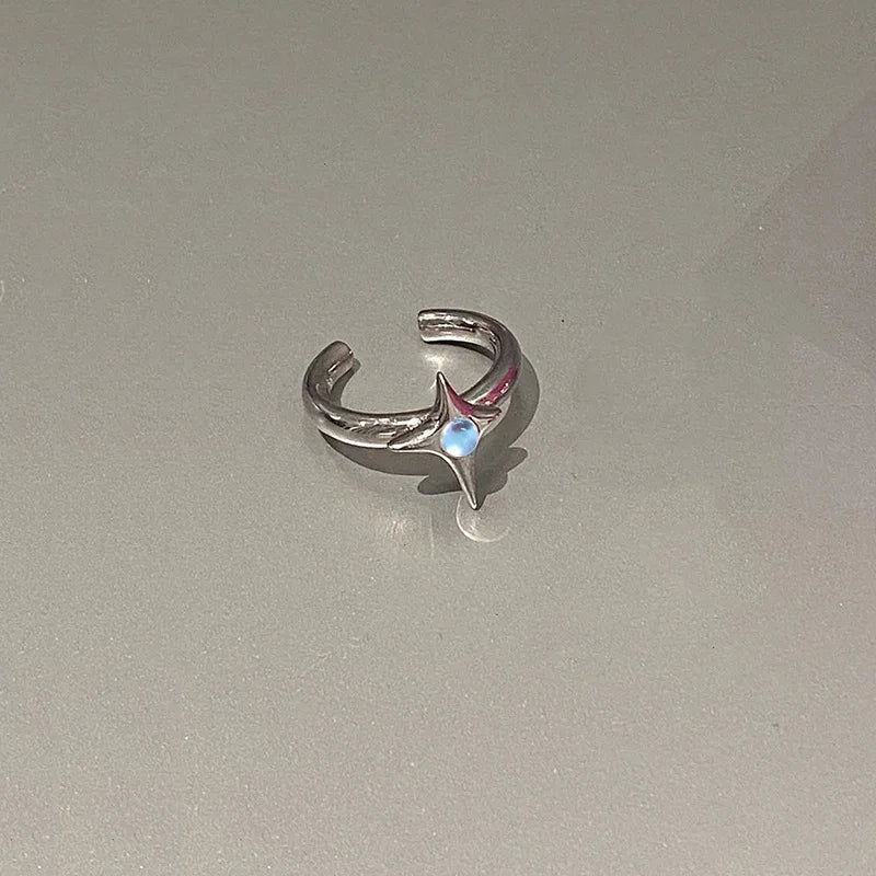 Kpop Y2K Crystal Heart Butterfly Gothic Ring