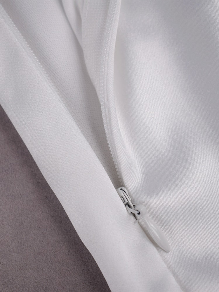 Siobhan Satin Corset Dress with Rhinestones - Fashionpara