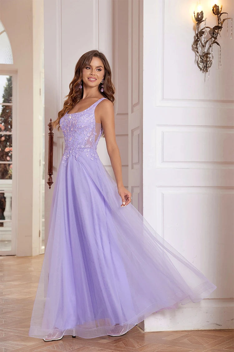 Elegant Tulle Beaded Evening Dress for Formal Occasions - Fashionpara