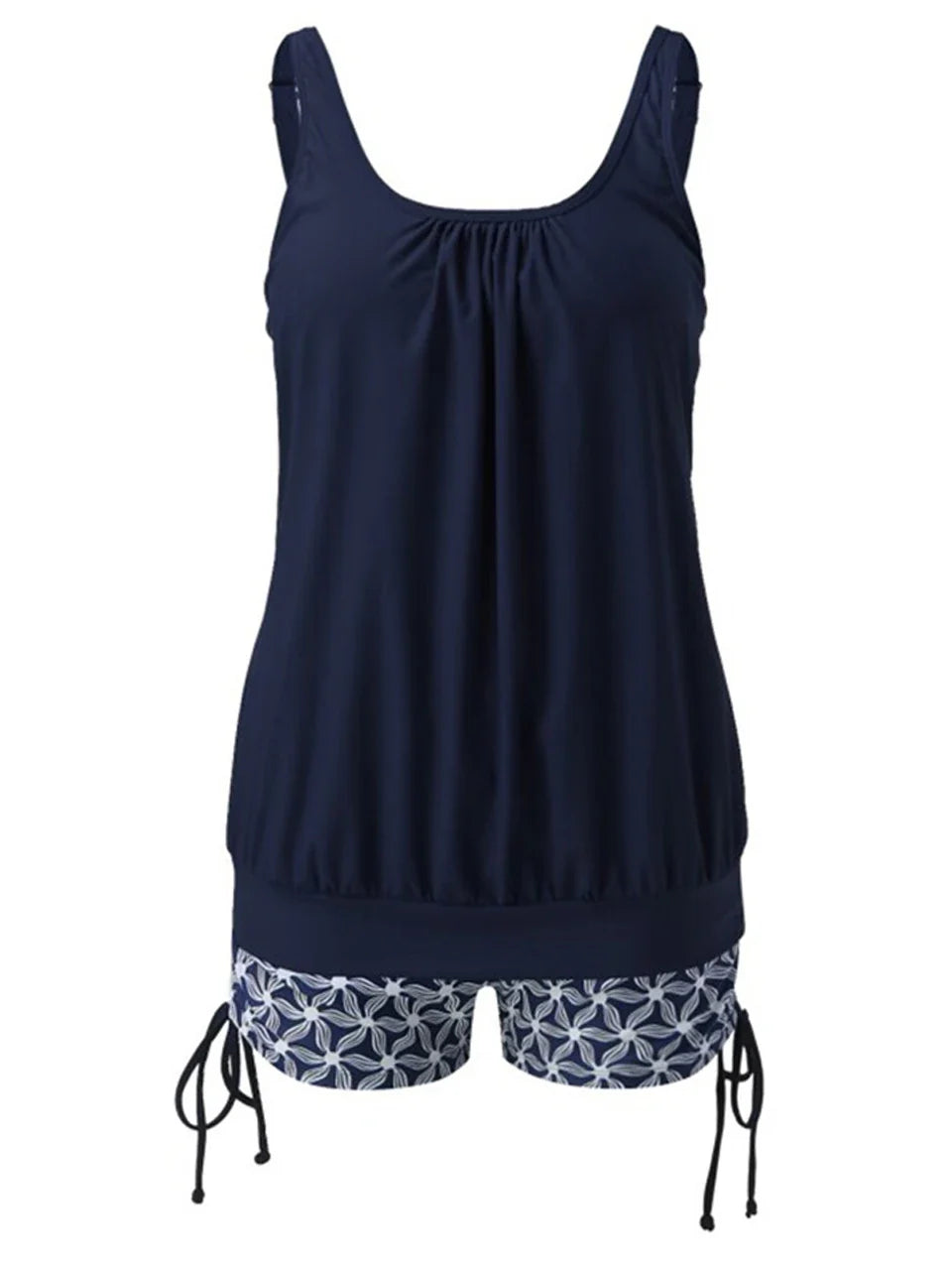 Drawstring Printed Tankini Two Piece Set