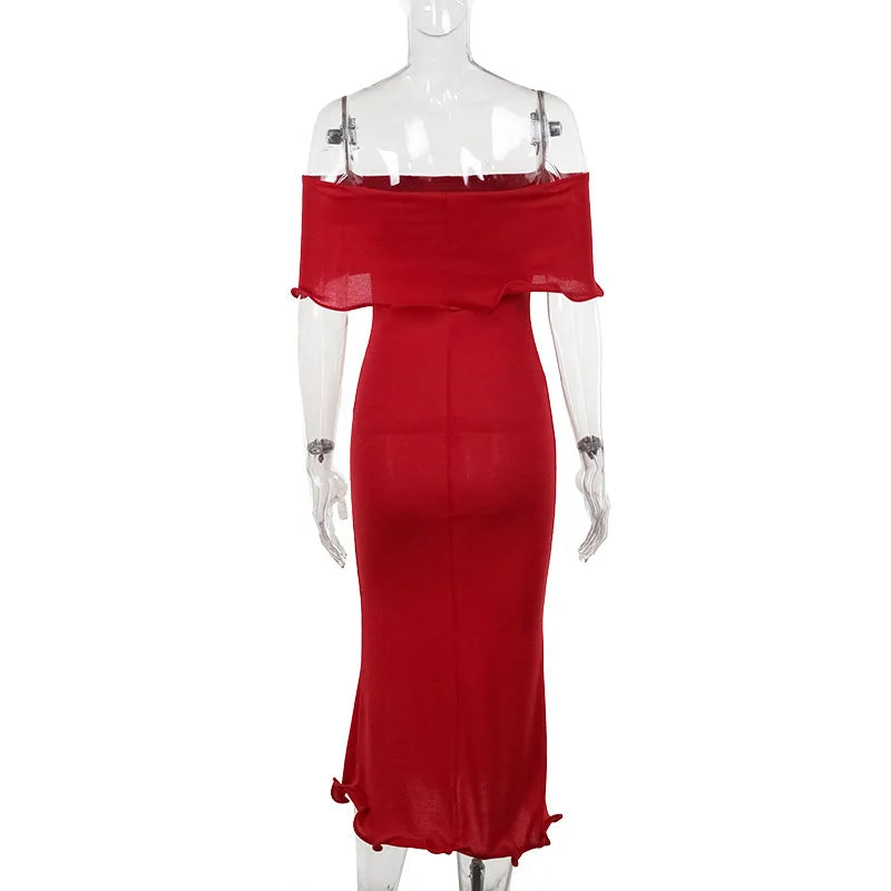 Ruffled Backless Midi Party Dress - View 8