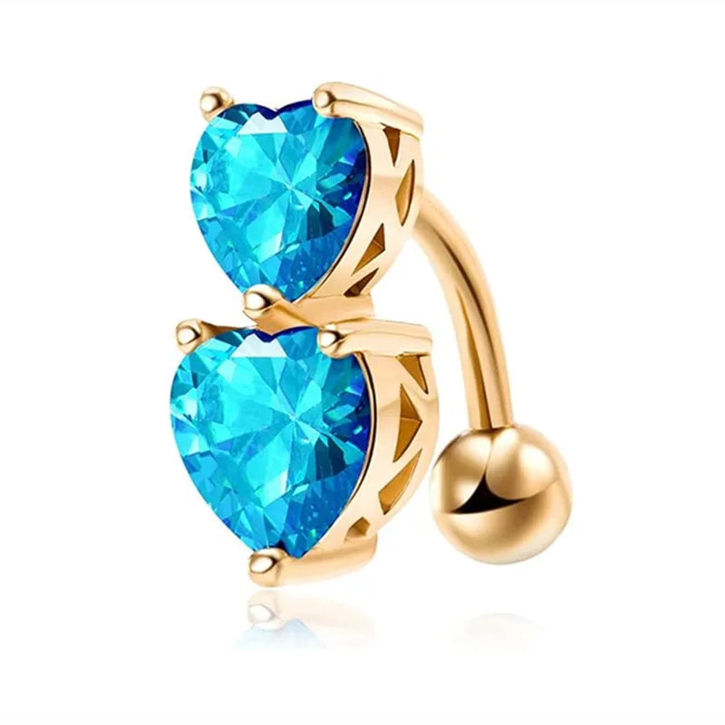 Gothic Heart Dangle Butterfly Belly Ring