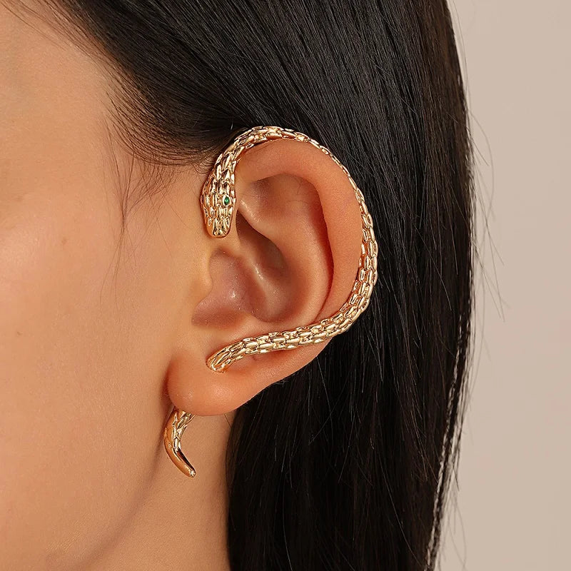Rebellious Dark Scorpion Metallic Serpent Clip Earring