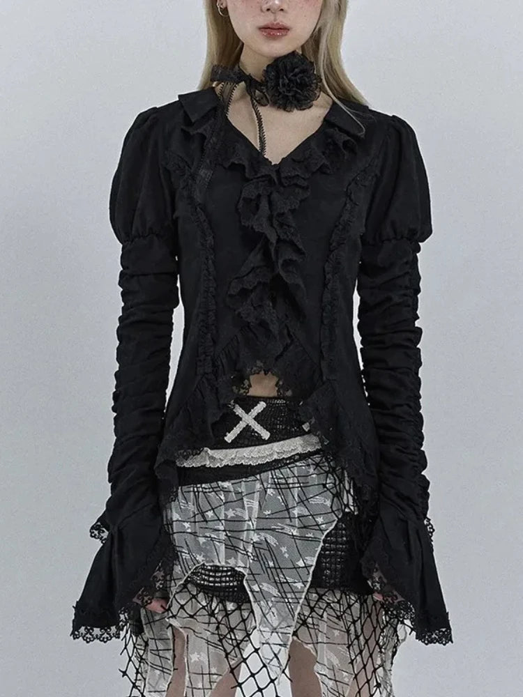 Antique Extended Sleeve Lace Blouse