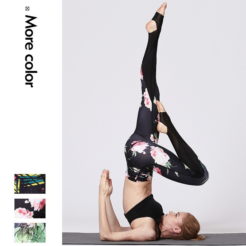 KittenAlarm - Mojoyce Cloud Hide Yoga Pants Flower Sports Leggings High Waist Sexy Women Long Tights Running Trouser Workout Plus Size Tummy Control
