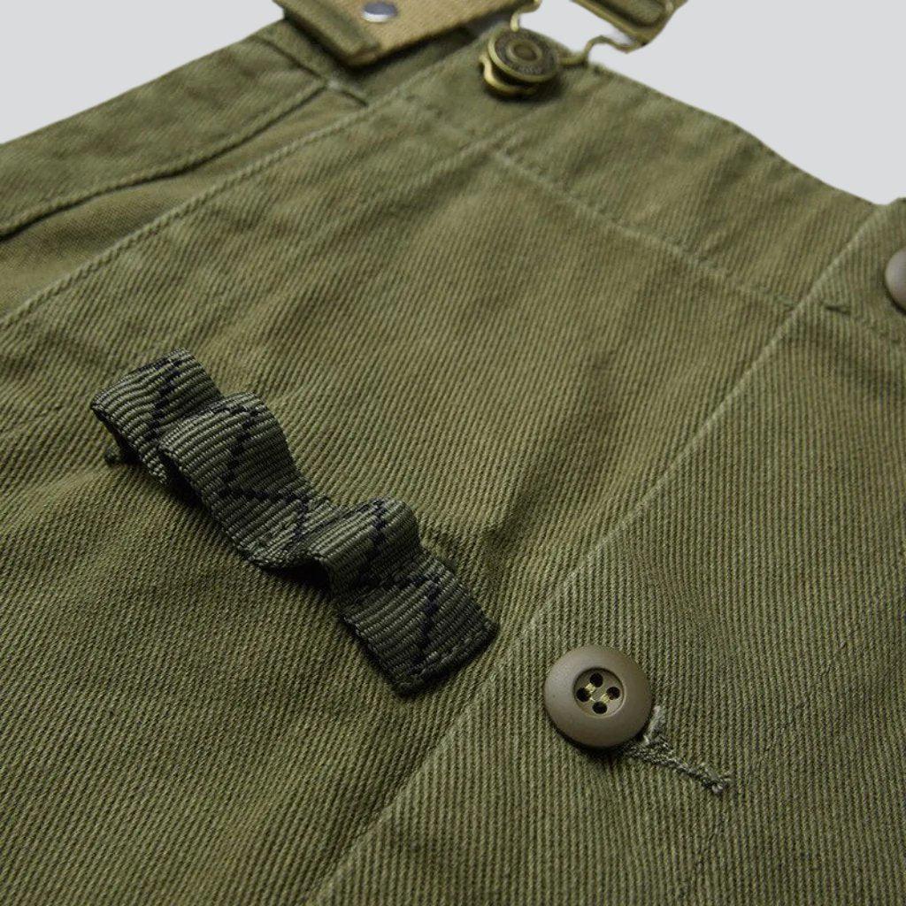 Workwear khaki men's denim dungaree - Fashionpara