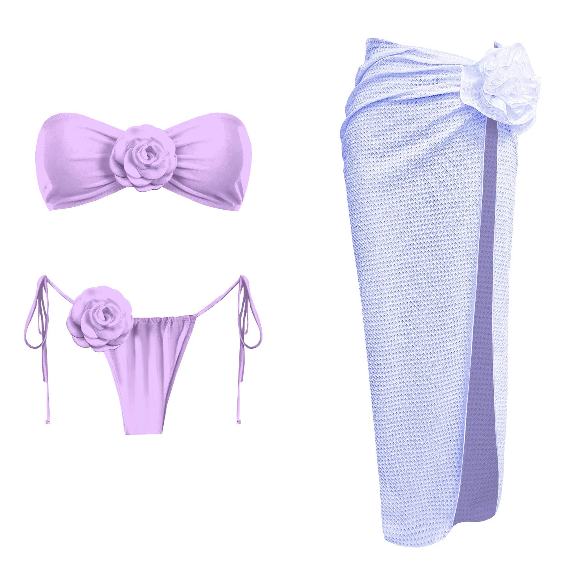 3D Flower Bandage Bikini Set
