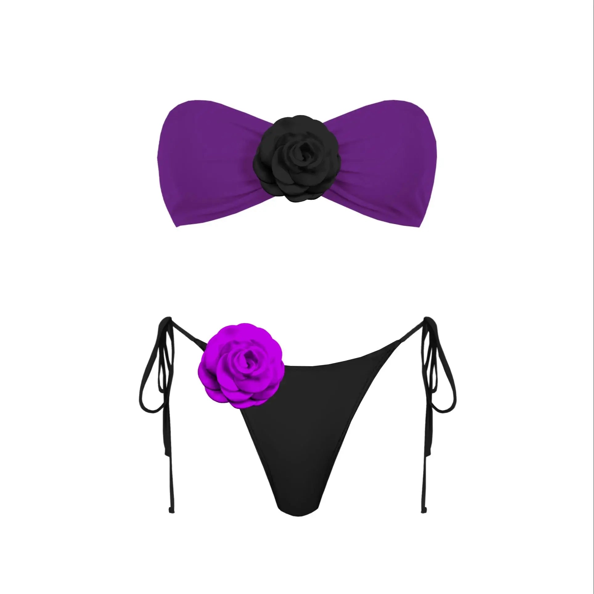 3D Flower Bandage Bikini Set