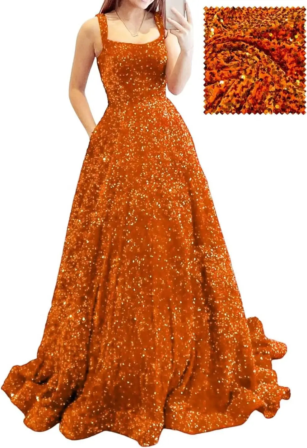 Elegant A-Line Velvet Prom Dress with Pockets and Sequins