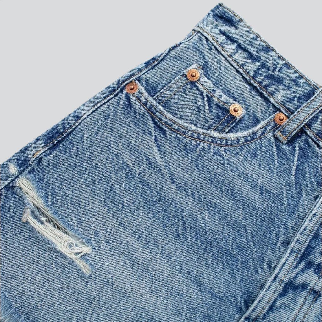 Y2k women's distressed denim shorts - Fashionpara