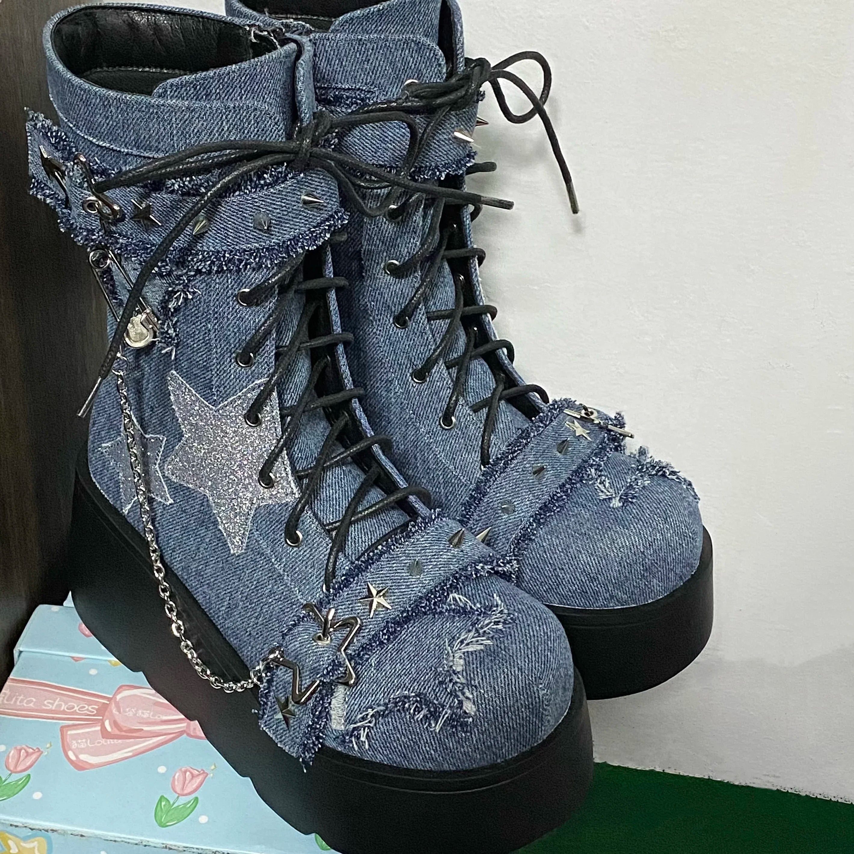 Sweet Lolita Vintage Y2K High-Heeled Gothic Platform Boot