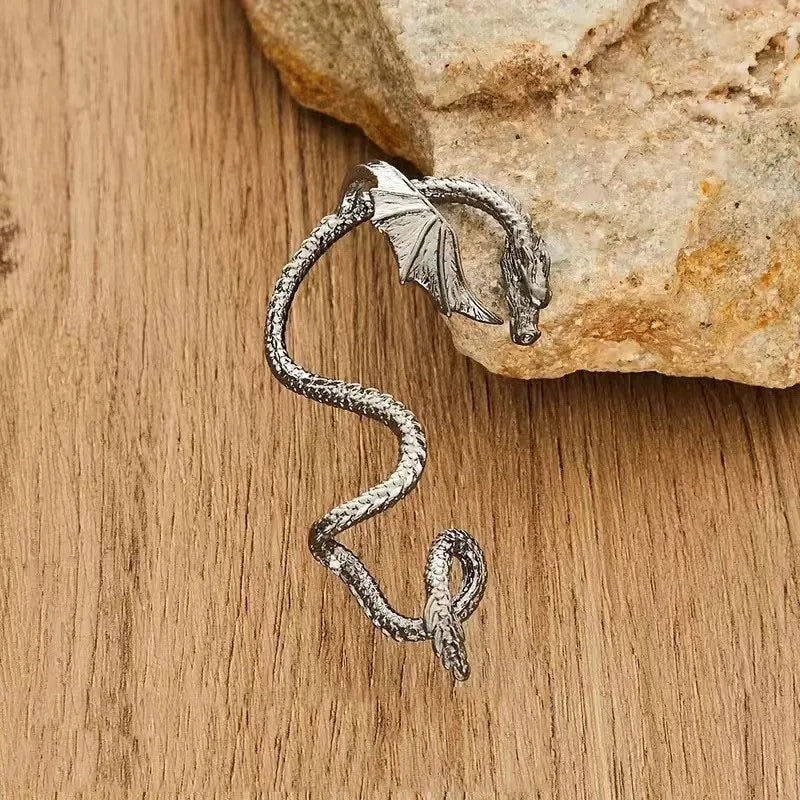 Dark Dragon Envelop Vintage Creature Post Earring