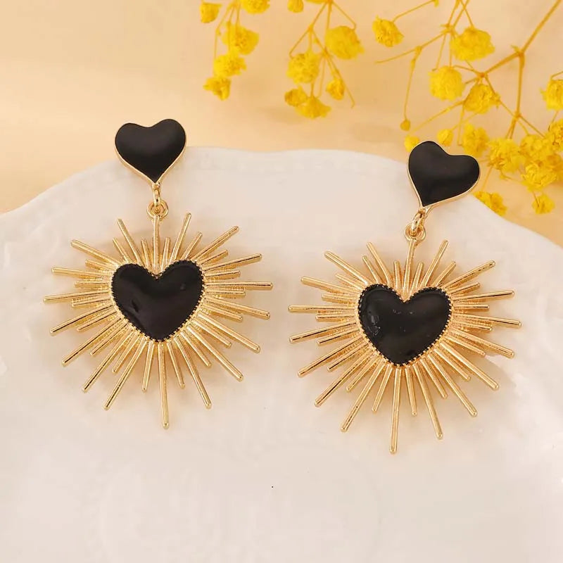 Dark Spiky Ebony Flow Oil Love Earring