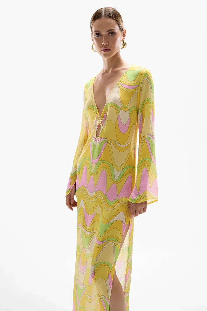 Halter Cutout Skirt Swim Two Piece Set