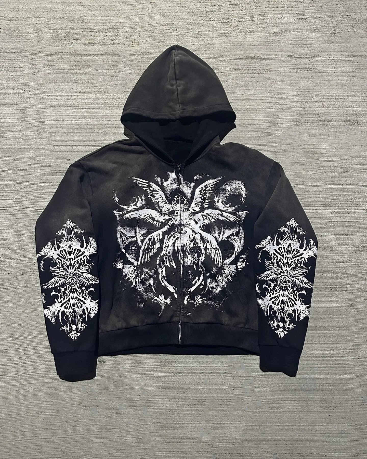 Dark Demon Letter Zip Hoodie