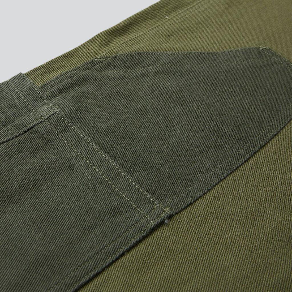 Workwear khaki men's denim dungaree - Fashionpara