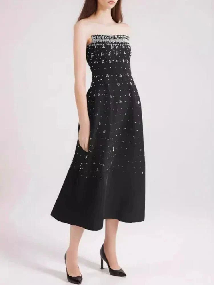 Sequin Beaded Strapless Fit and Flare Mini Party Dress - View 2
