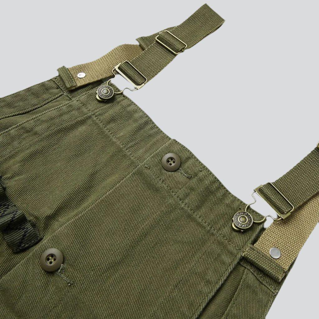 Workwear khaki men's denim dungaree - Fashionpara