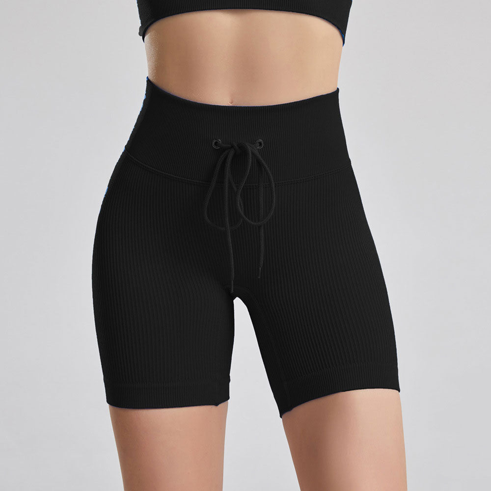 KittenAlarm - Mojoyce Ribbed Yoga Pants Women Seamless Push Up Sport Leggings Fitness Pants Tights Gym Workout Drawstring Scrunch Legging