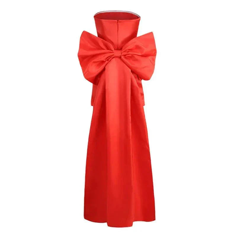 Beauty Of You Oversized Bow Satin Mini Dress - View 16