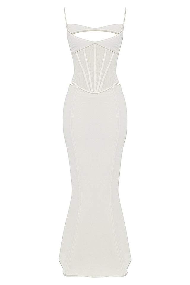 Satin Spaghetti Strap Cutout Corset Bodycon Dress 9