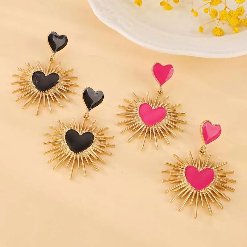 Dark Spiky Ebony Flow Oil Love Earring
