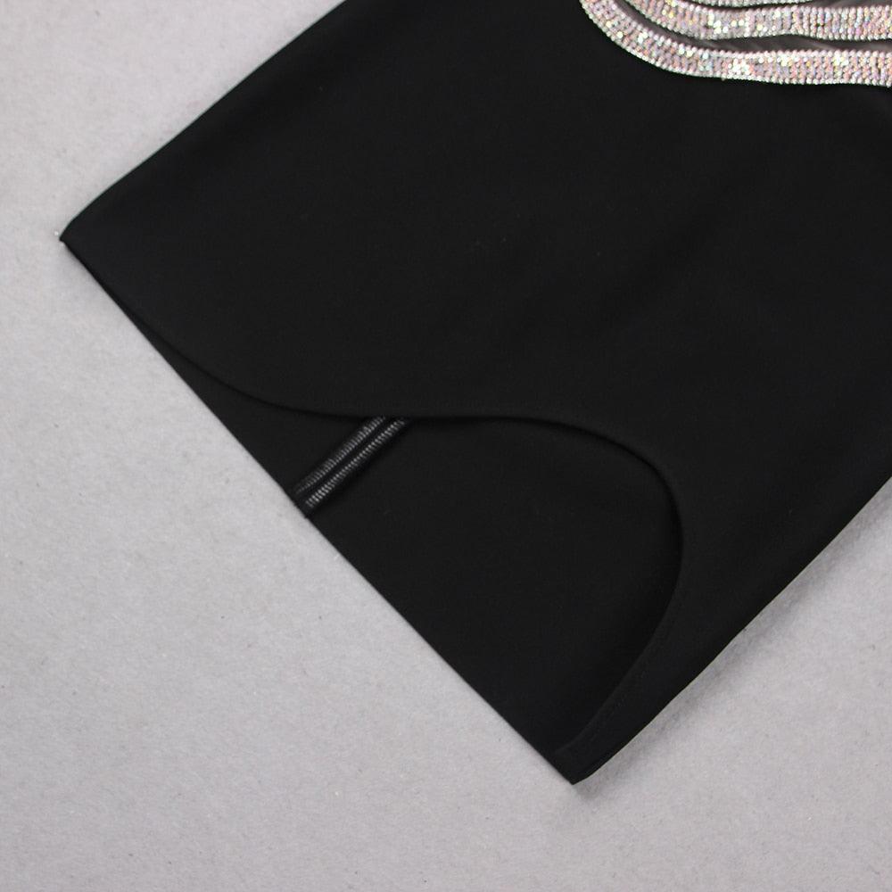 Girl In The Spotlight One Shoulder Diamond Mini Dress - View 10