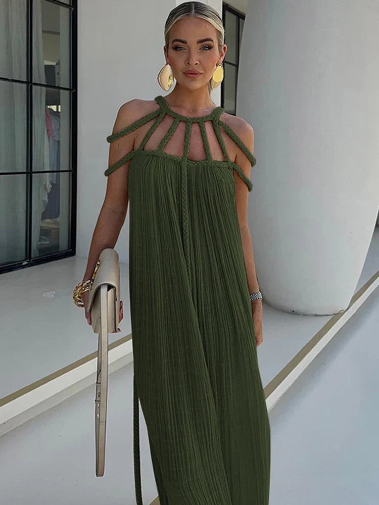 Hollow Out Sleeveless Beach Cover Up