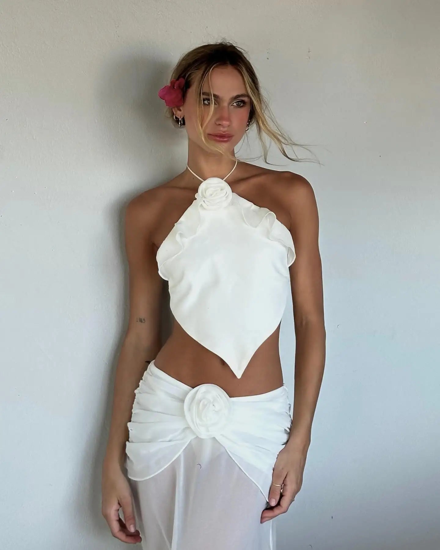 Hollow Out Backless Three Piece Swimsuit