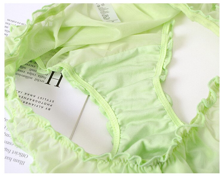 2Pcs/Lot Lace Lingerie Temptation Low-waist Panties Fruit Ins Embroidery Transparent Briefs Seamless Underwear