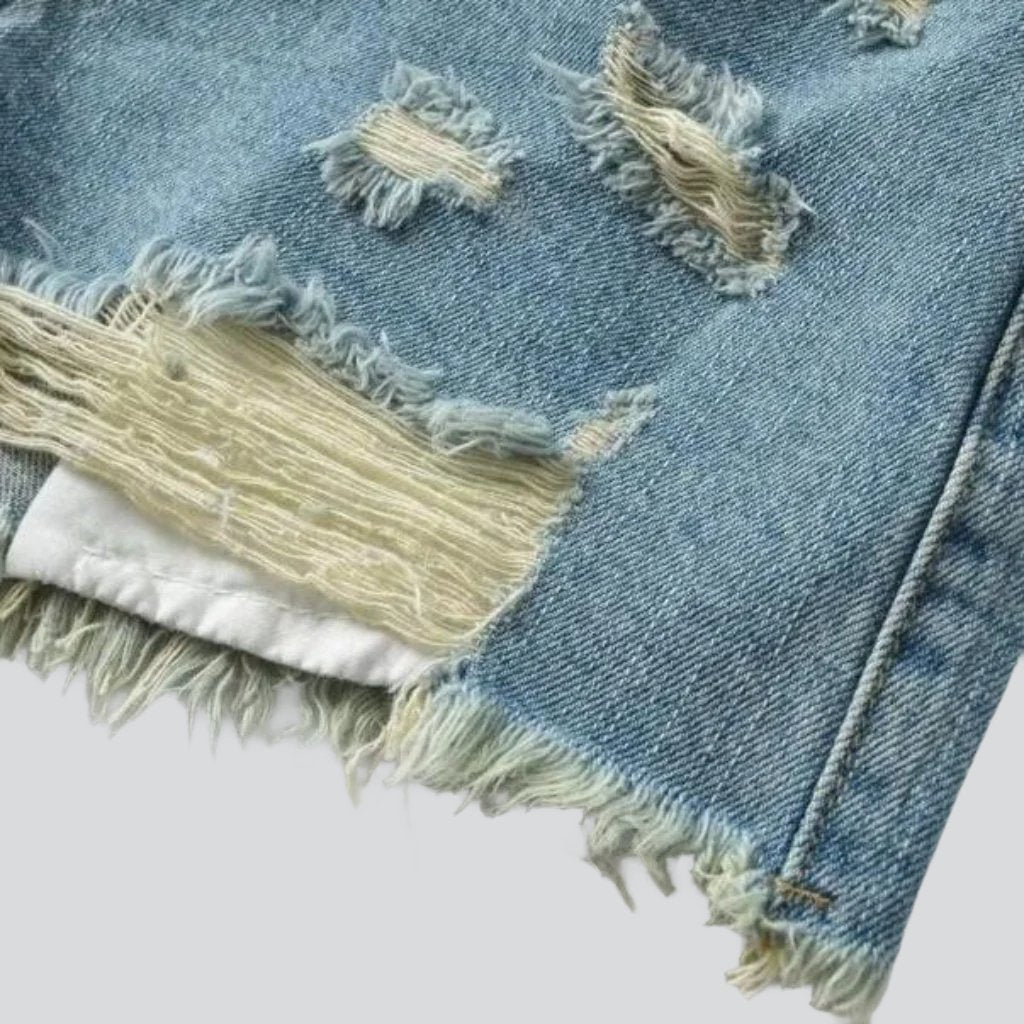 Y2k fashion distressed denim shorts - Fashionpara