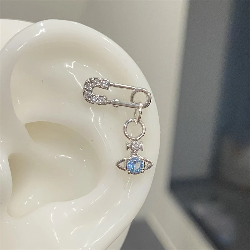 Shiny Saturn 316L Stainless Steel Stud Earring