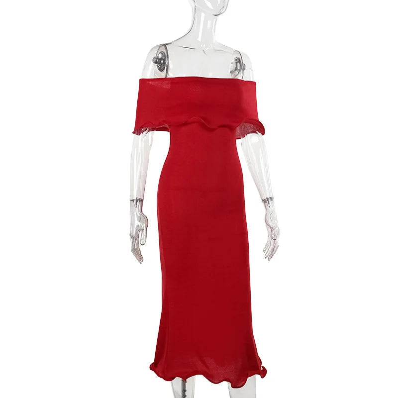 Ruffled Backless Midi Party Dress - View 7