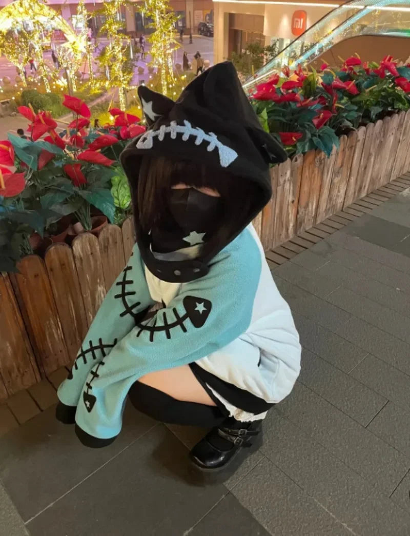 Grunge Zipper Streetwear Hoodie