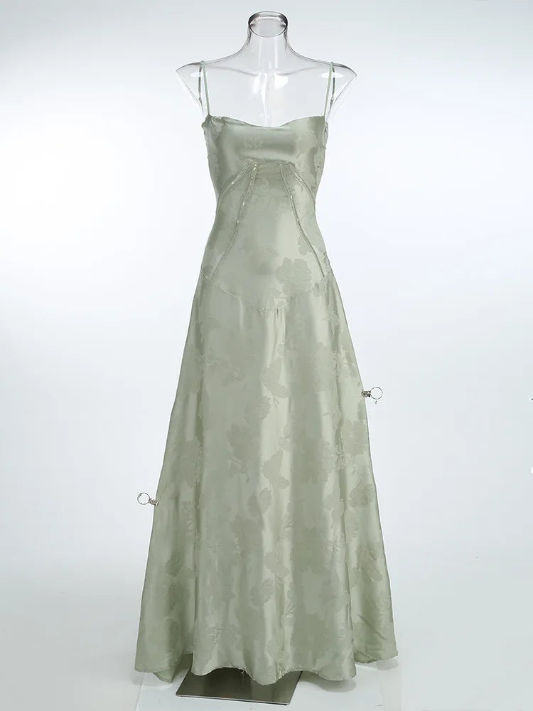 Floral Spaghetti Strap Sheer Slip Maxi Dress - View 17