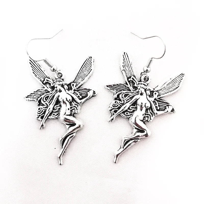 Antique Fairy Wings Grunge Dangling Earring