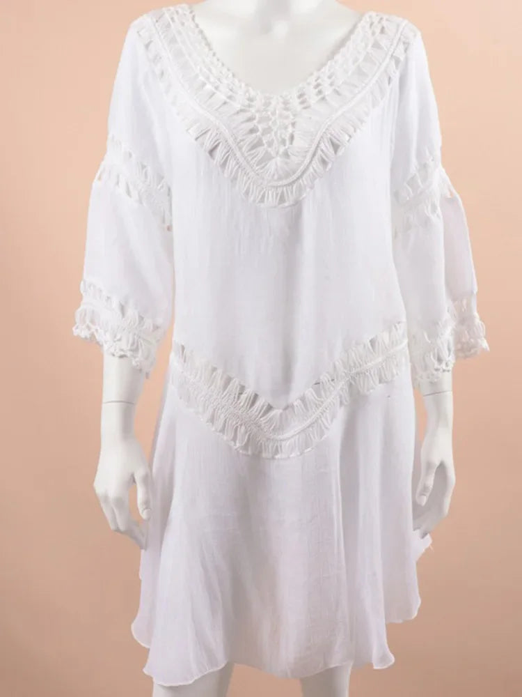 Hollow Out Bikini Mini Cover Up