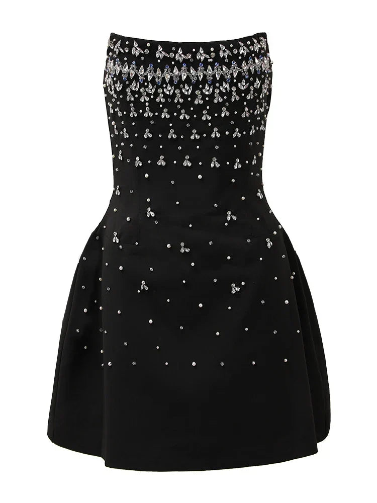 Sequin Beaded Strapless Fit and Flare Mini Party Dress - View 3