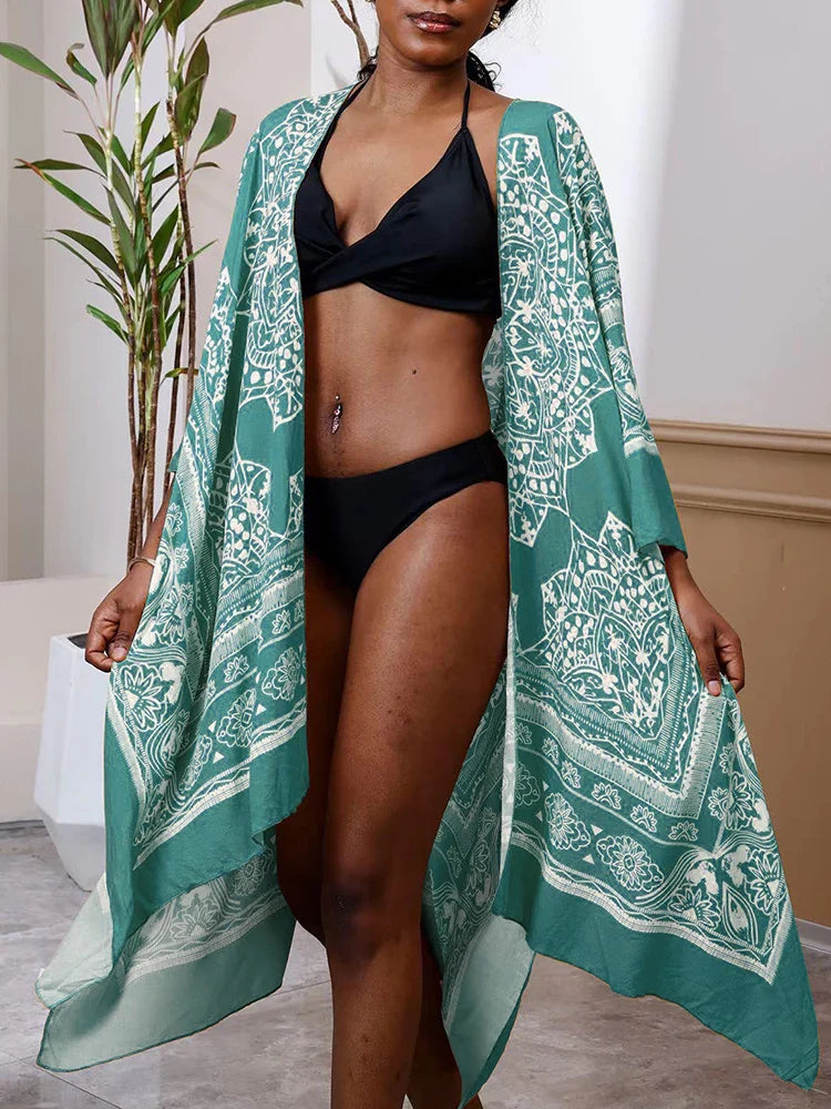 Printed Plus Size Bikini Cover Up