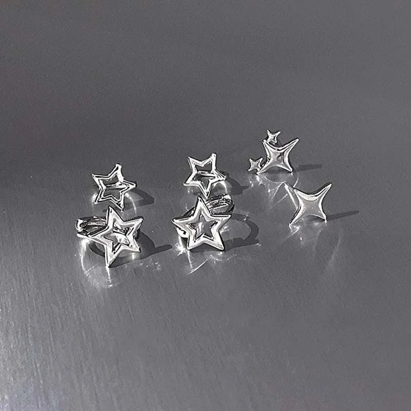Empty Five-pointed Star Constellation Stud Earring