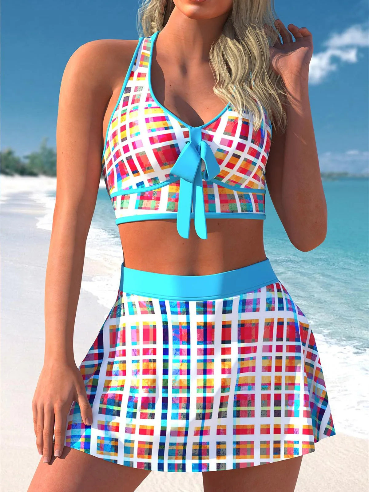 High Waist Tankini Monokini Two Piece Set