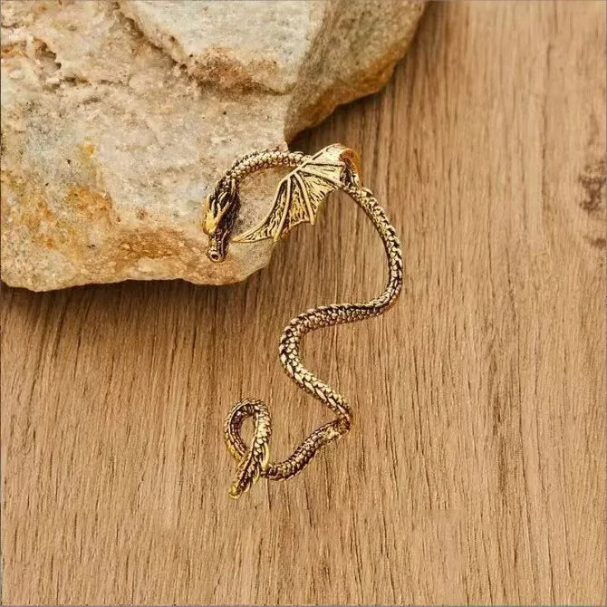 Dark Dragon Envelop Vintage Creature Post Earring