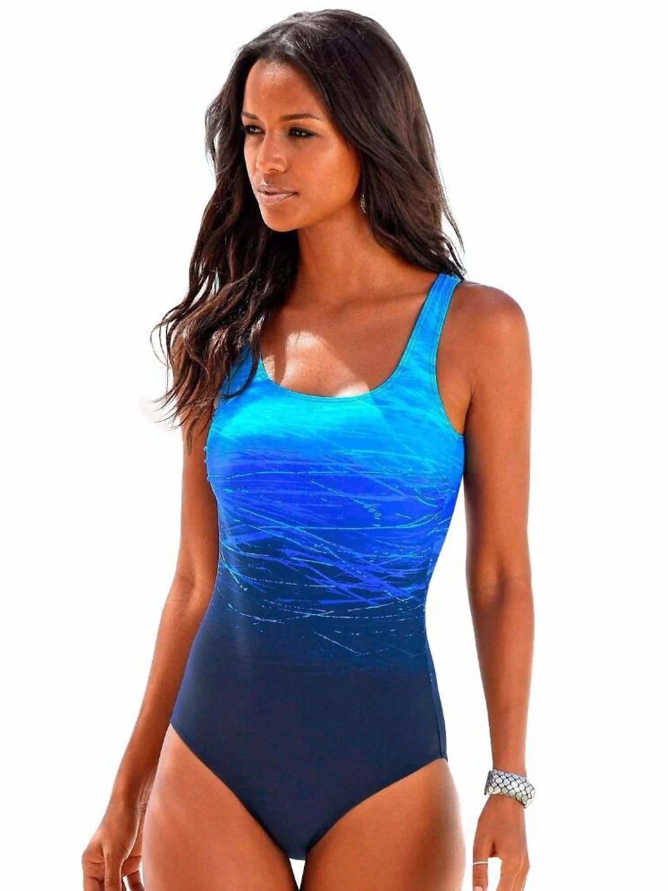 Print Sport Cross Backless One Piece Set