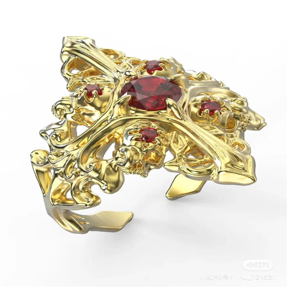 Kpop Y2K Crystal Heart Changeable Gothic Ring