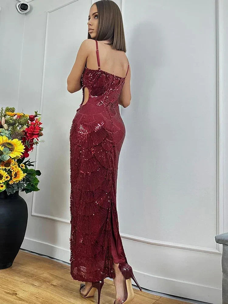 Sequin Cut Out Mini Dress - View 3