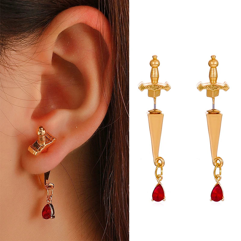 Antique Dim Gothic Blade Stiletto Earring